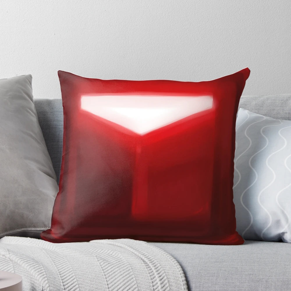 Colorful throw pillow cover featuring the iconic red blocks from the virtual reality rhythm game Beat Saber