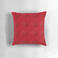 Colorful red building blocks design pillow, perfect for a modern kids room or living space.