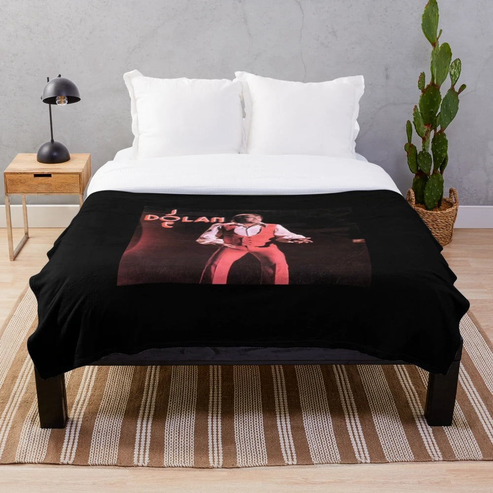 Plush blanket with vibrant red contrast art design - Tribute to Irish singer Joe Dolan