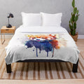 Red panda plush blanket with vibrant watercolor-style painting