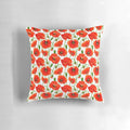 Beautiful red poppy flowers printed on a high-quality decorative throw pillow