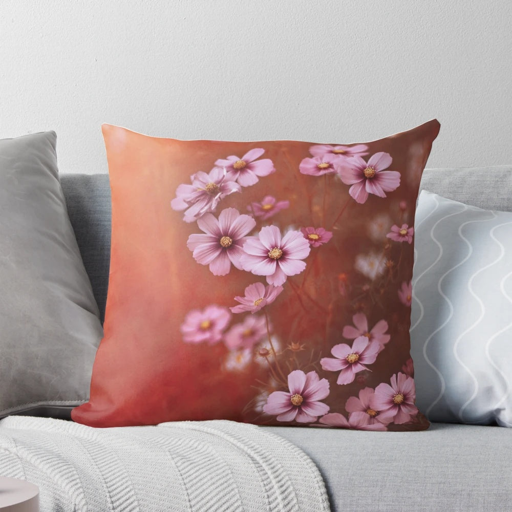 Vibrant red power decorative throw pillow for living room or bedroom