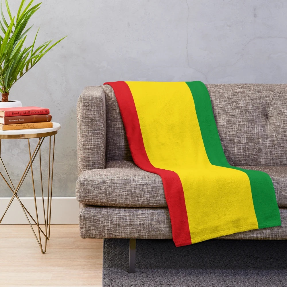 Reggae-inspired Rastafari flag plush blanket