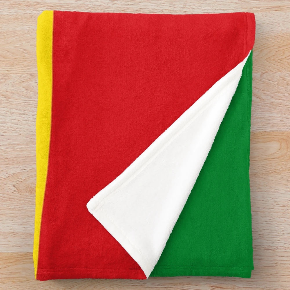 Reggae-inspired Rastafari flag plush blanket