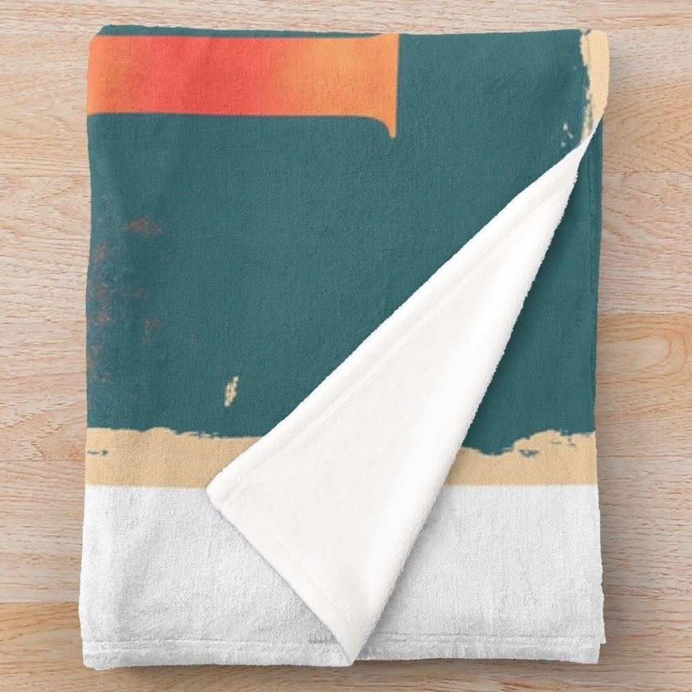 Retro color abstraction plush blanket with Italian-inspired design