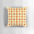 Vibrant orange and cream retro flower pattern throw pillow