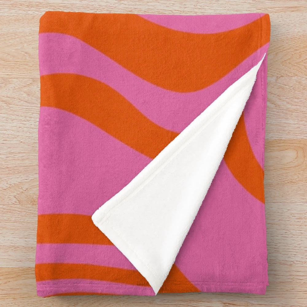 Colorful abstract swirl pattern plush blanket