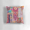 Colorful patchwork pattern throw pillow with a retro, abstract design for patchwork enthusiasts