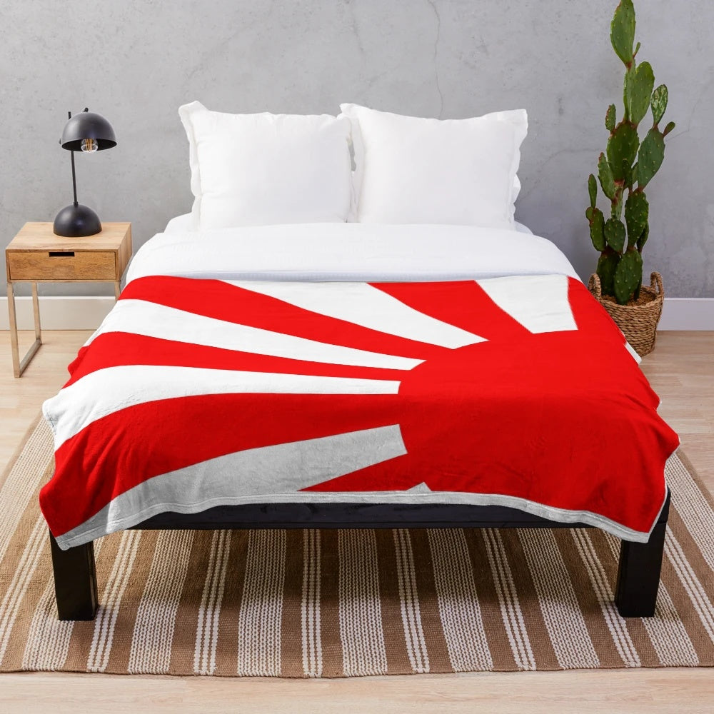 Rising Sun Plush Blanket for Car Enthusiasts