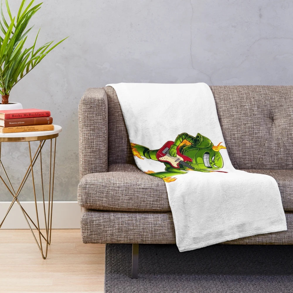 Colorful robot fire music design plush blanket