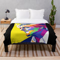 Colorful plush blanket inspired by the iconic singer Rod Stewart