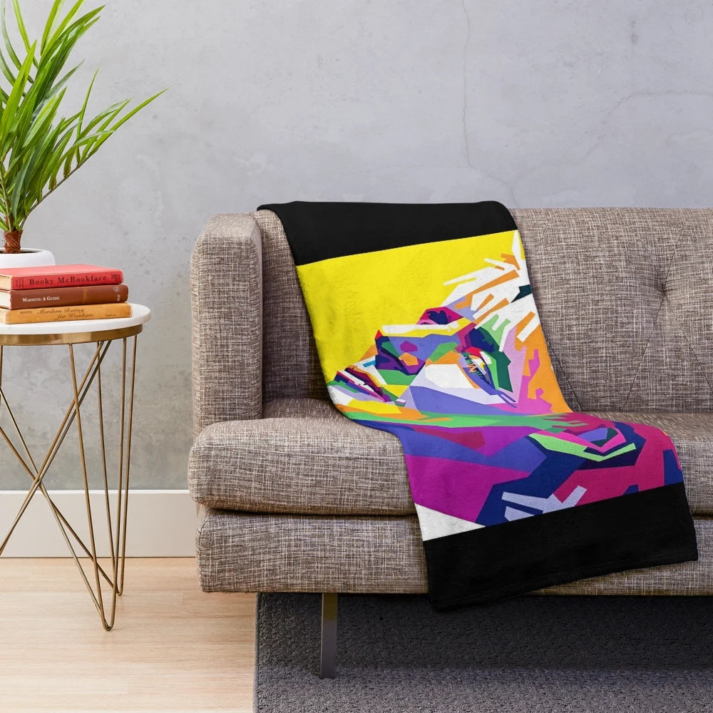 Colorful plush blanket inspired by the iconic singer Rod Stewart