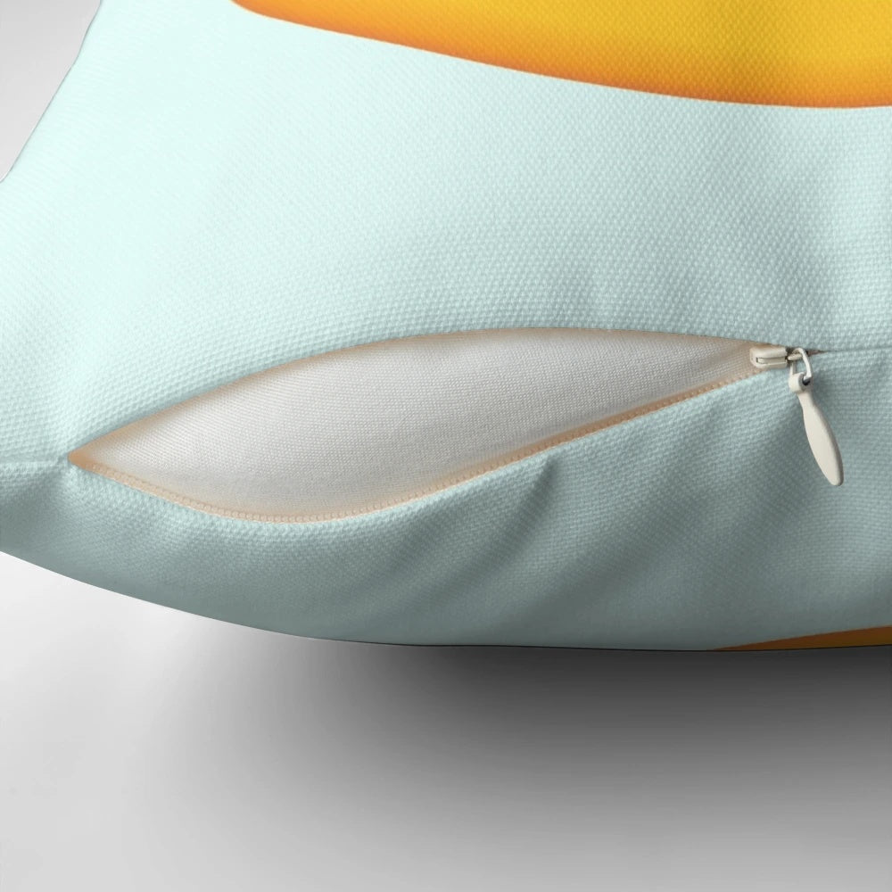 Vibrant rolling eyes emoji decorative pillow with a fun, expressive smiley face design.