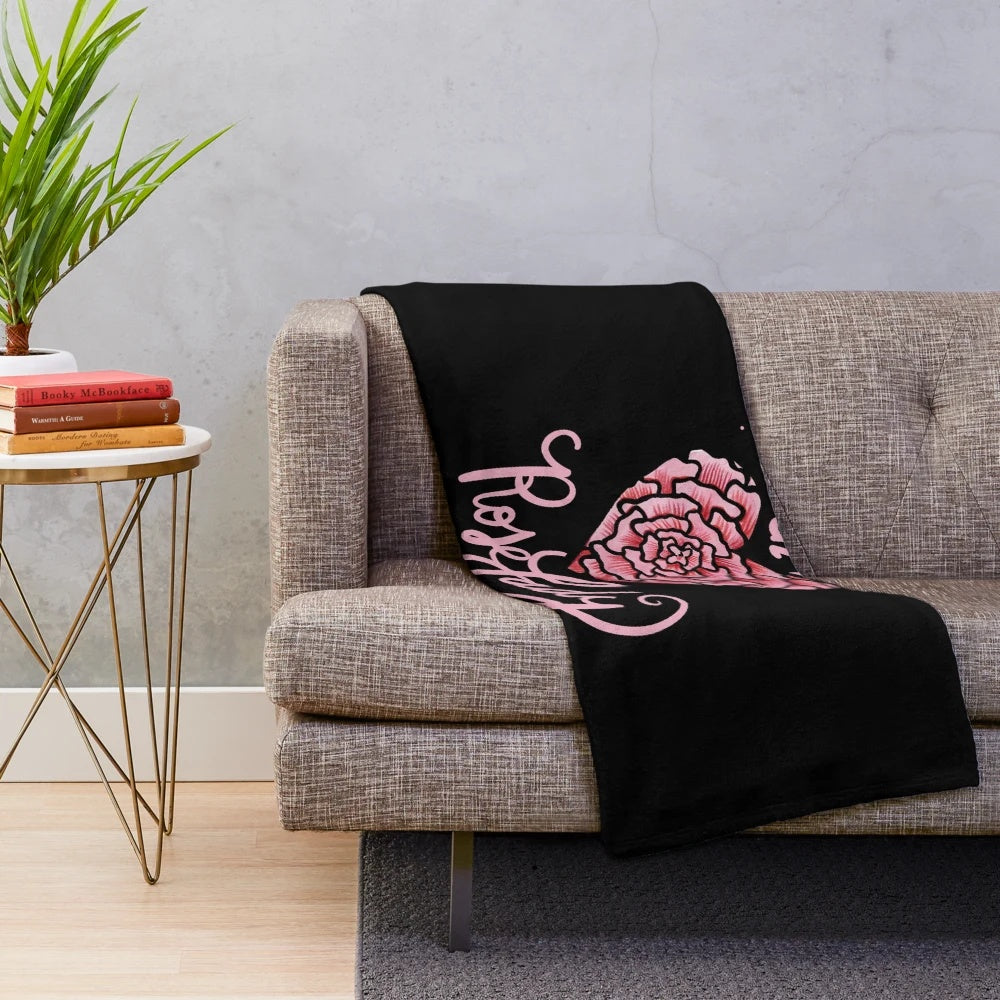Crazy Rose Lady Plush Blanket with Vibrant Floral Design
