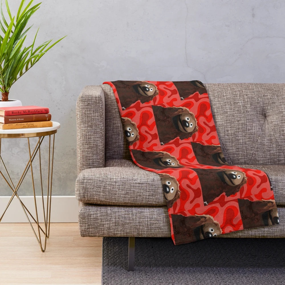 Rowlf The Dog Plush Blanket with Colorful Artistic Portrait