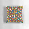 Colorful Rubik's Cube pattern printed on a soft, plush throw pillow.