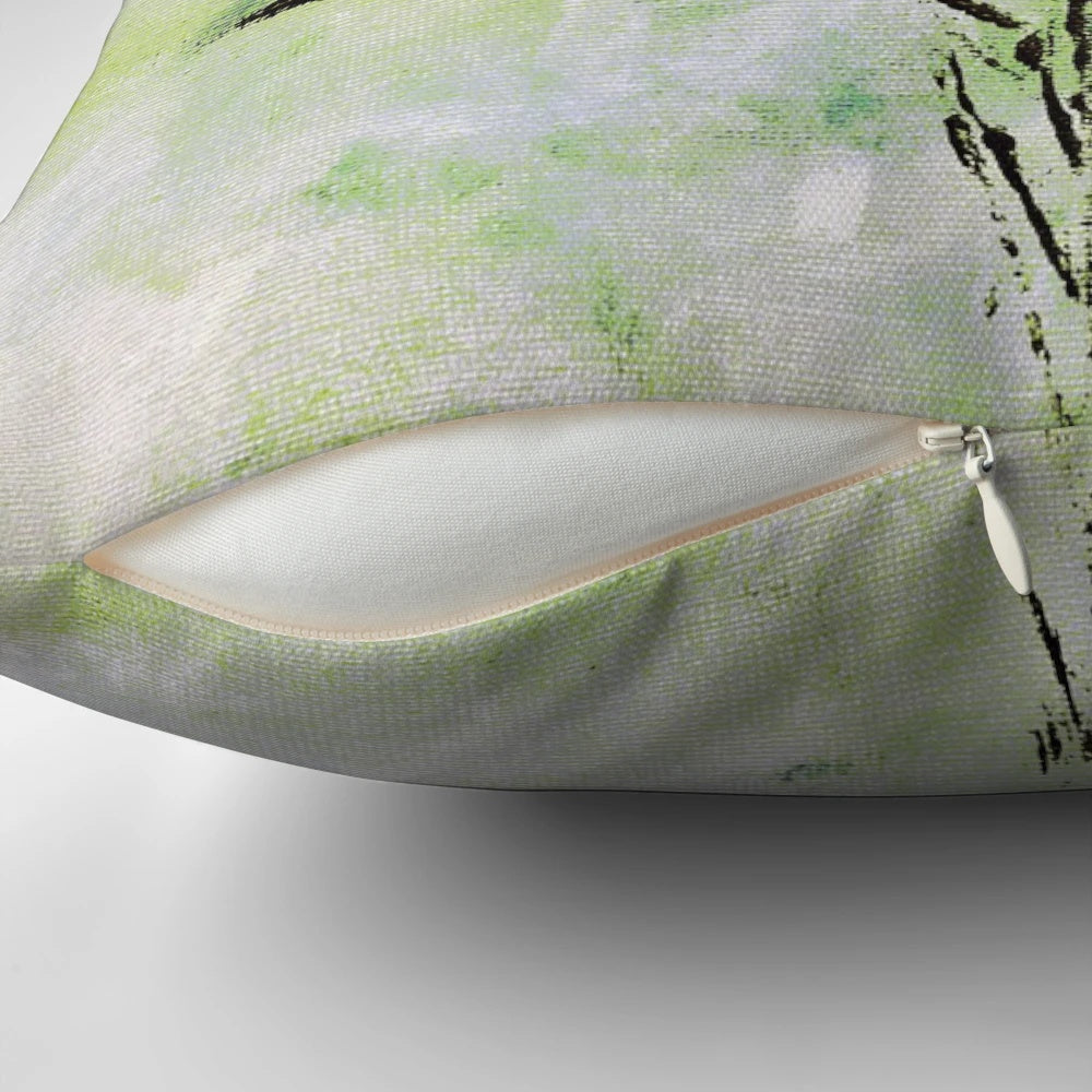 A contemporary style pillow featuring a beautiful Scottish thistle design in shades of purple and green.