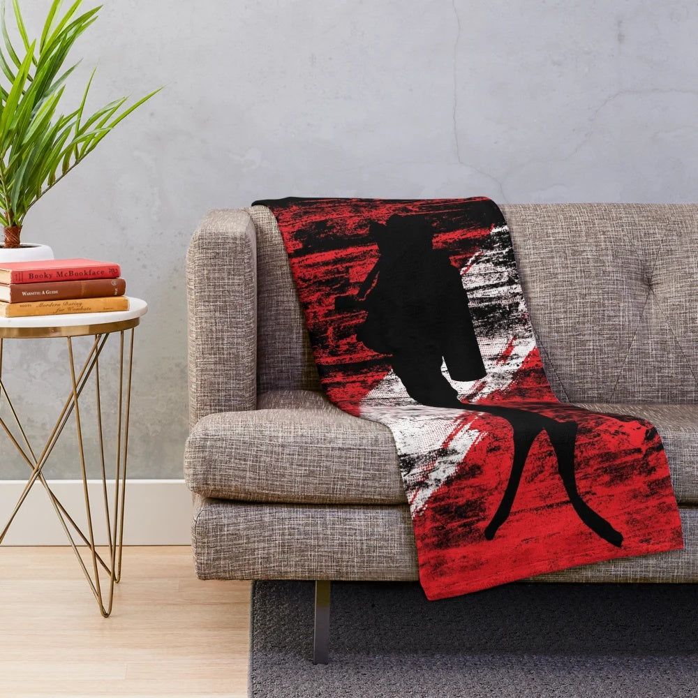Scuba diving flag plush blanket featuring underwater scene