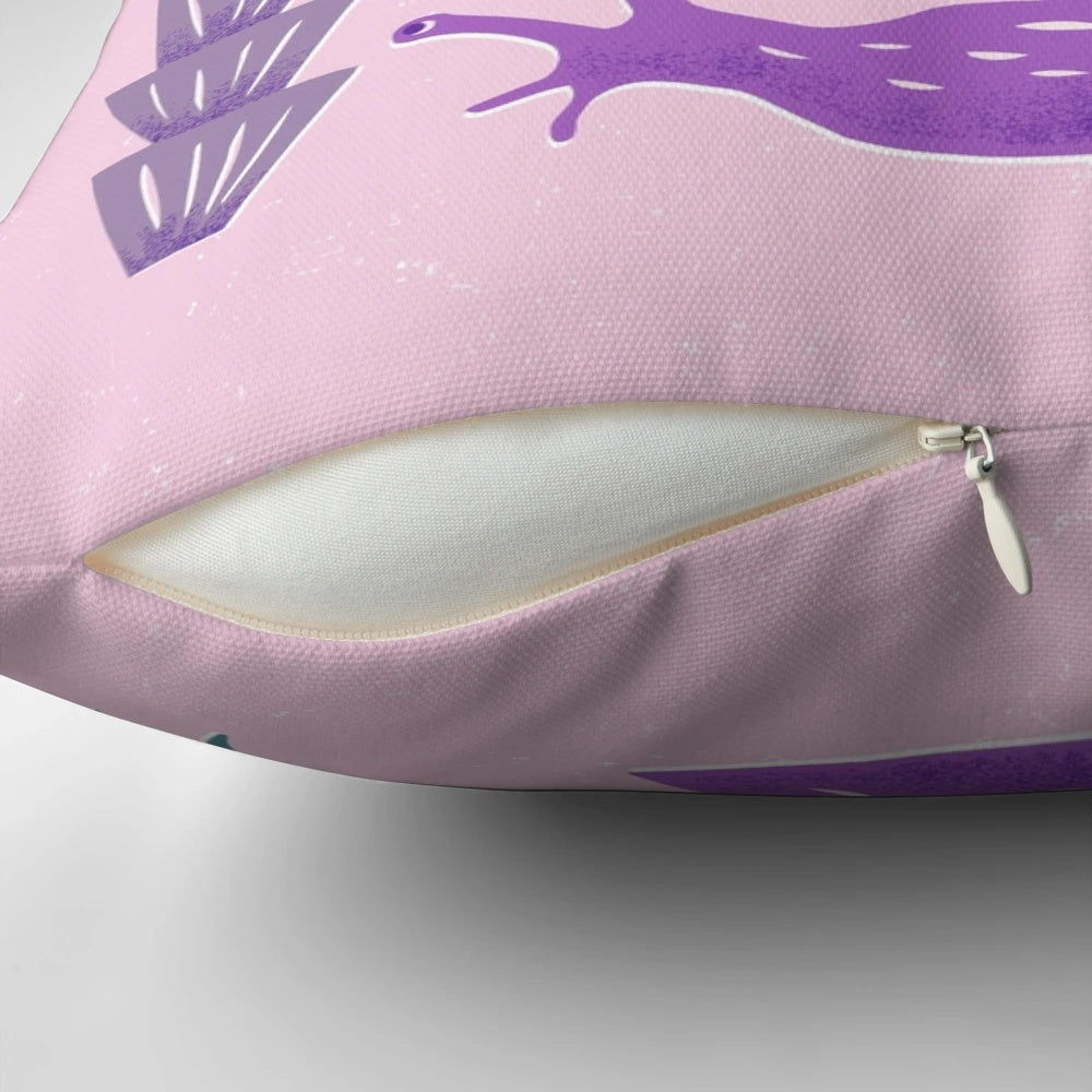Colorful pillow featuring an artistic design of various sea creatures like octopus, squid, and seaweed