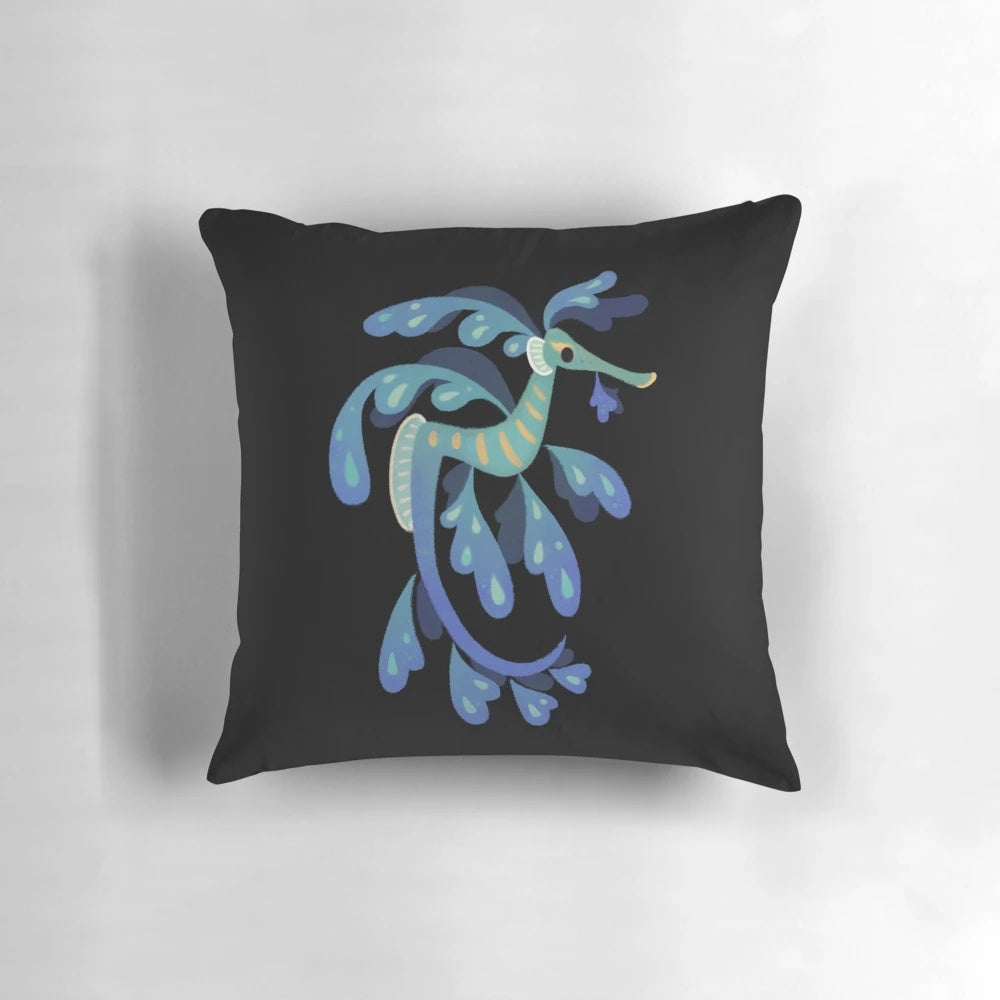 Vibrant and lifelike pillow featuring the captivating sea dragon, an enchanting ocean animal.