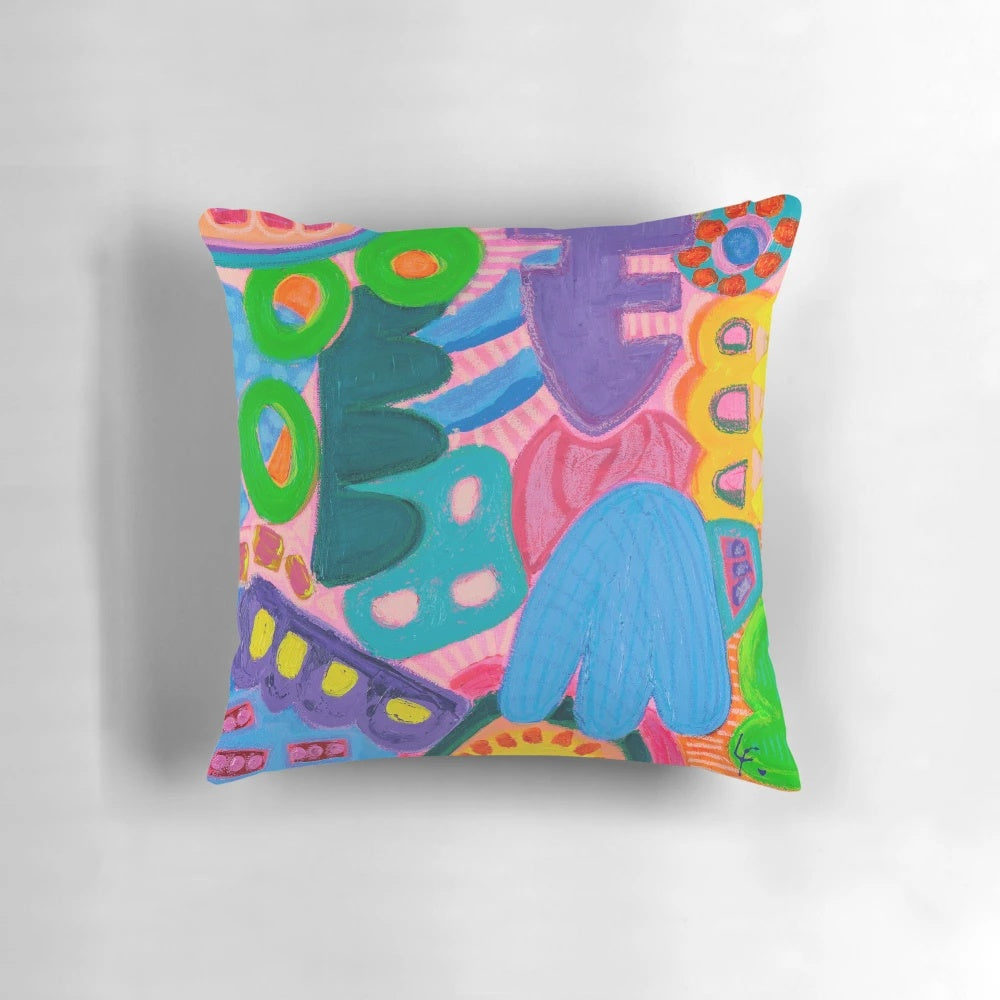 Colorful seafood basket shaped throw pillow for coastal or nautical home decor