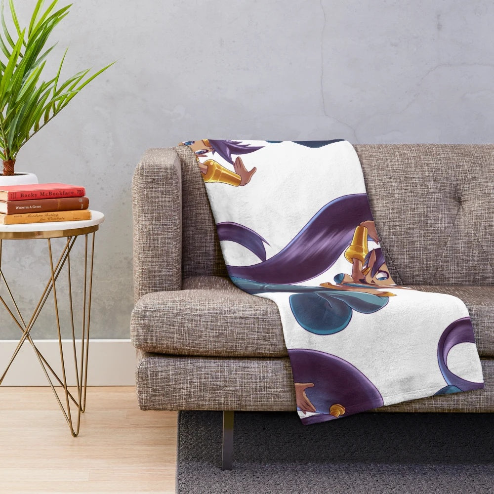 Shantae-inspired plush blanket featuring the iconic dancer character