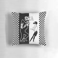 Colorful ska dance-themed decorative pillow with classic ska patterns and elements
