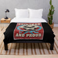 Colorful plush blanket featuring a skinhead-inspired pop art design