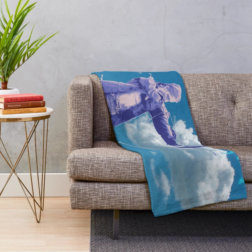 Sky Fishing Plush Blanket with abstract nature patterns