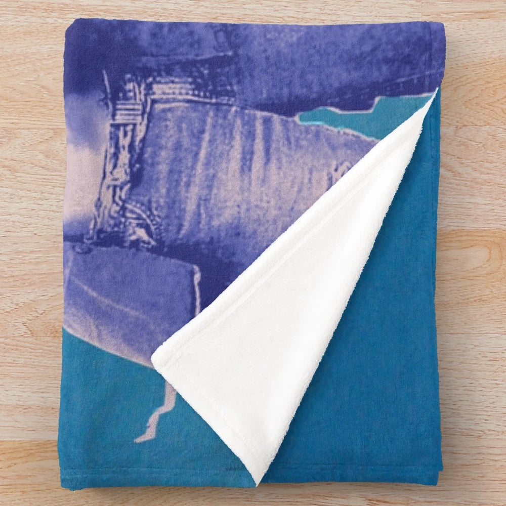 Sky Fishing Plush Blanket with abstract nature patterns