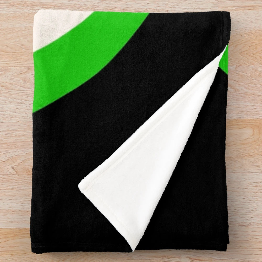 Smiley face plush blanket with green Islamic flag design