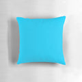 Solid blue decorative pillow with vivid, vibrant coloring