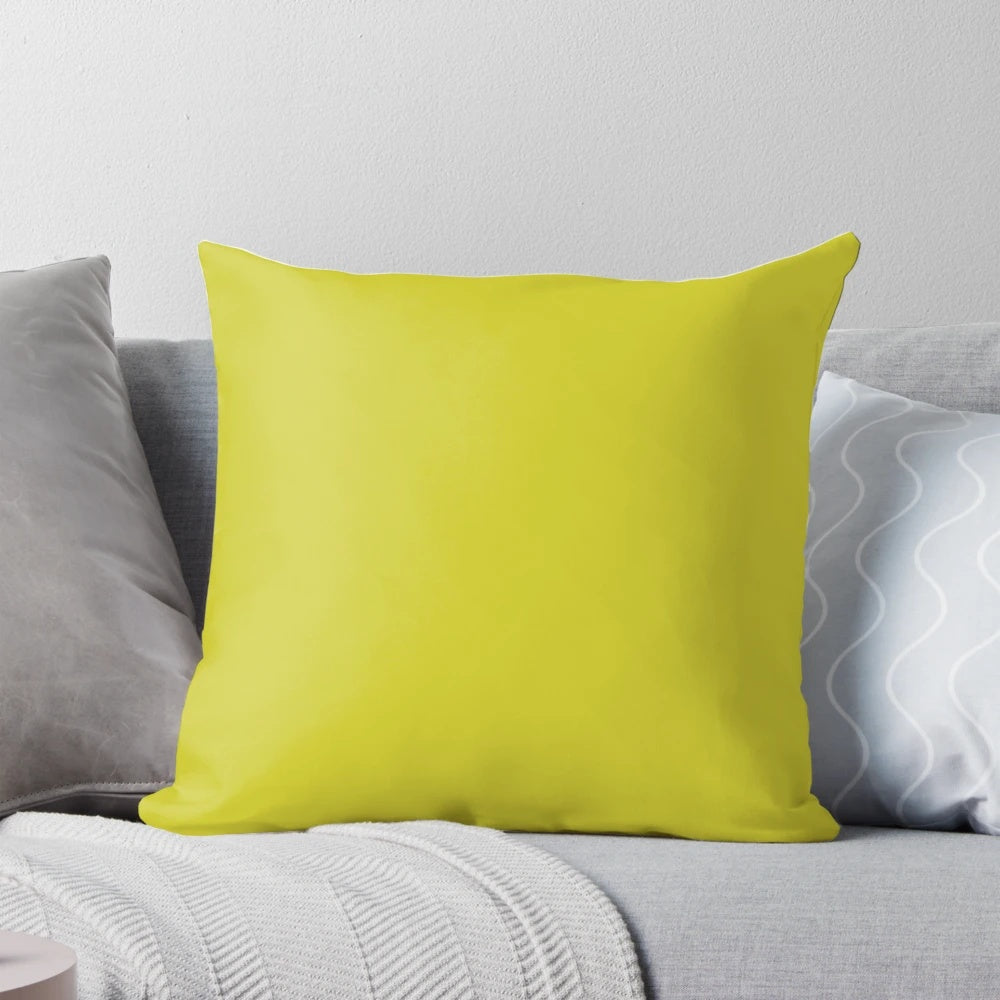 Solid chartreuse green pillow, a vibrant and classic home decor accent.
