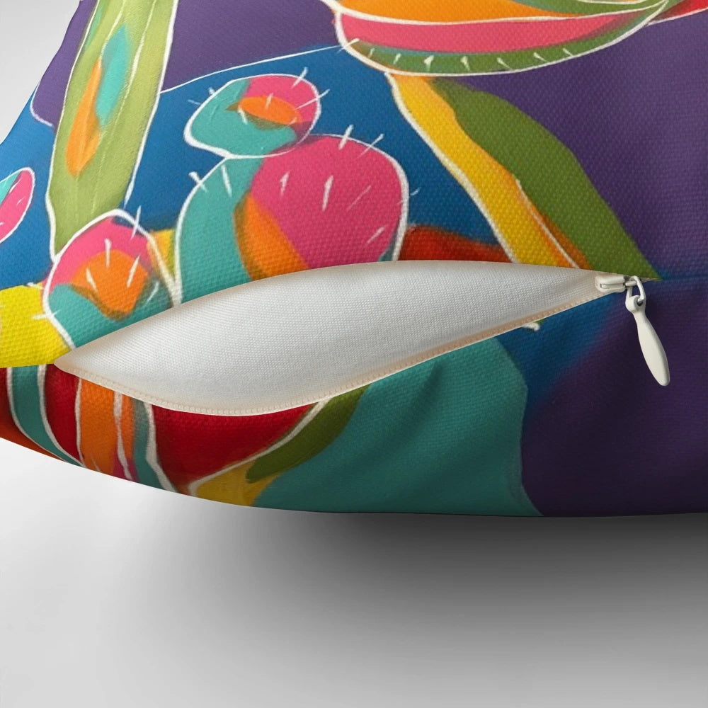 Colorful and whimsical southwest-inspired donkey throw pillow