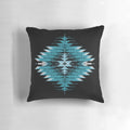 Turquoise Sunburst Patterned Pillow with Southwestern-Inspired Design