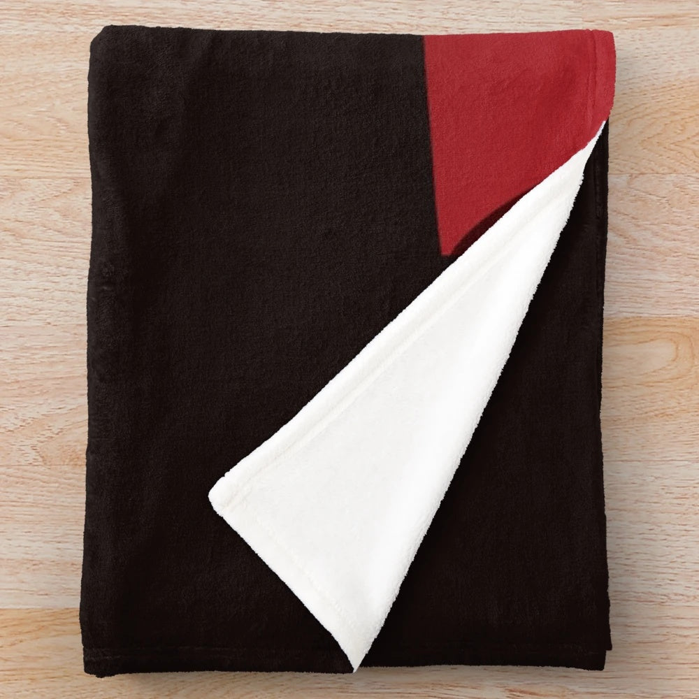 Spanish flamenco dancer with fan in abstract geometric red and black pattern plush blanket