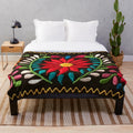 Spanish Flowers Plush Blanket with Vibrant Floral Design