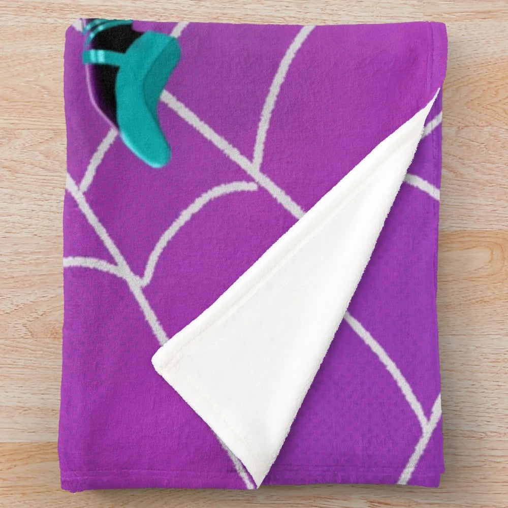 Spider Gwen inspired plush blanket with a colorful, pop art design