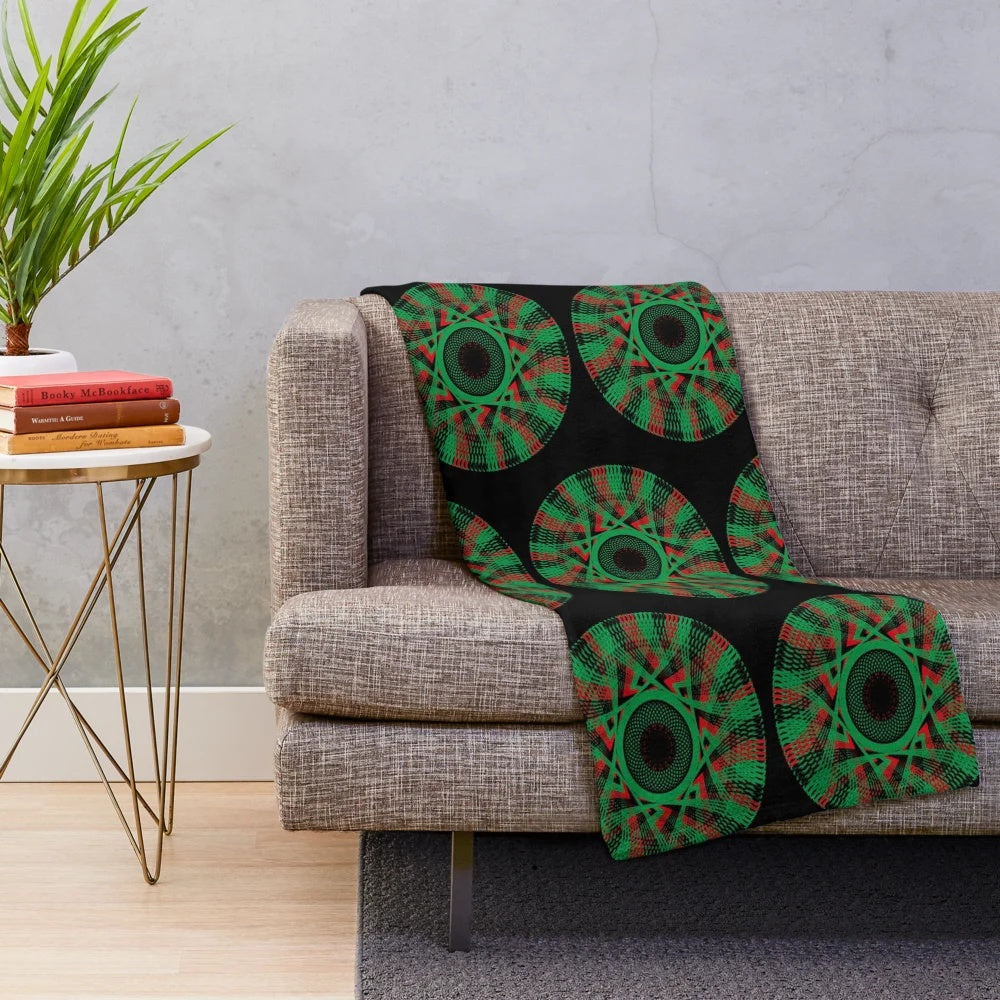 Vibrant SpiroEthnic plush blanket with African heritage and cultural consciousness design