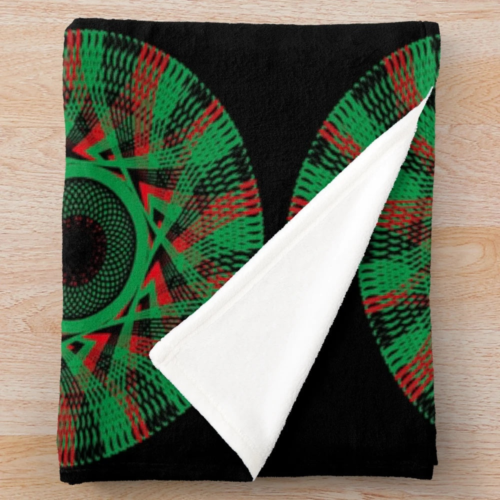 Vibrant SpiroEthnic plush blanket with African heritage and cultural consciousness design
