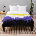 Colorful splatter pattern non-binary pride flag plush blanket