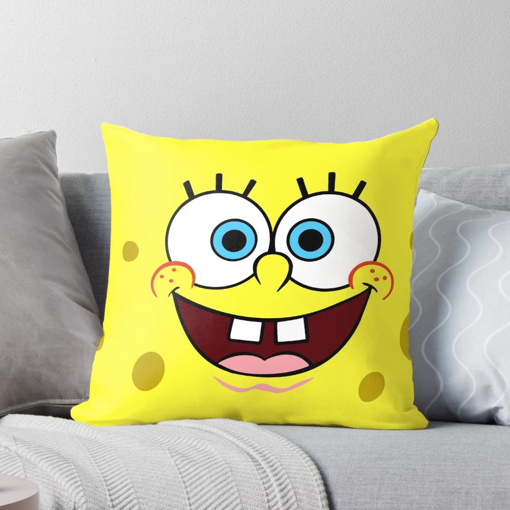 Colorful spongebob plush pillow with cartoon character design