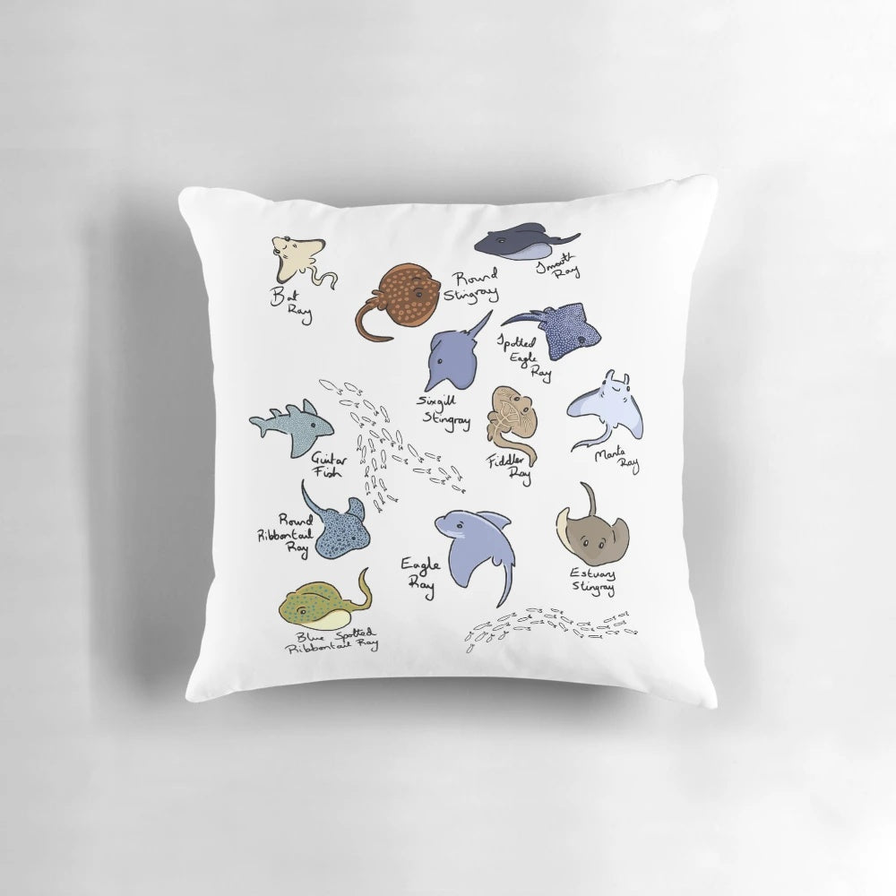 Colorful Stingray Species Pillow for Aquatic-Themed Home Decor