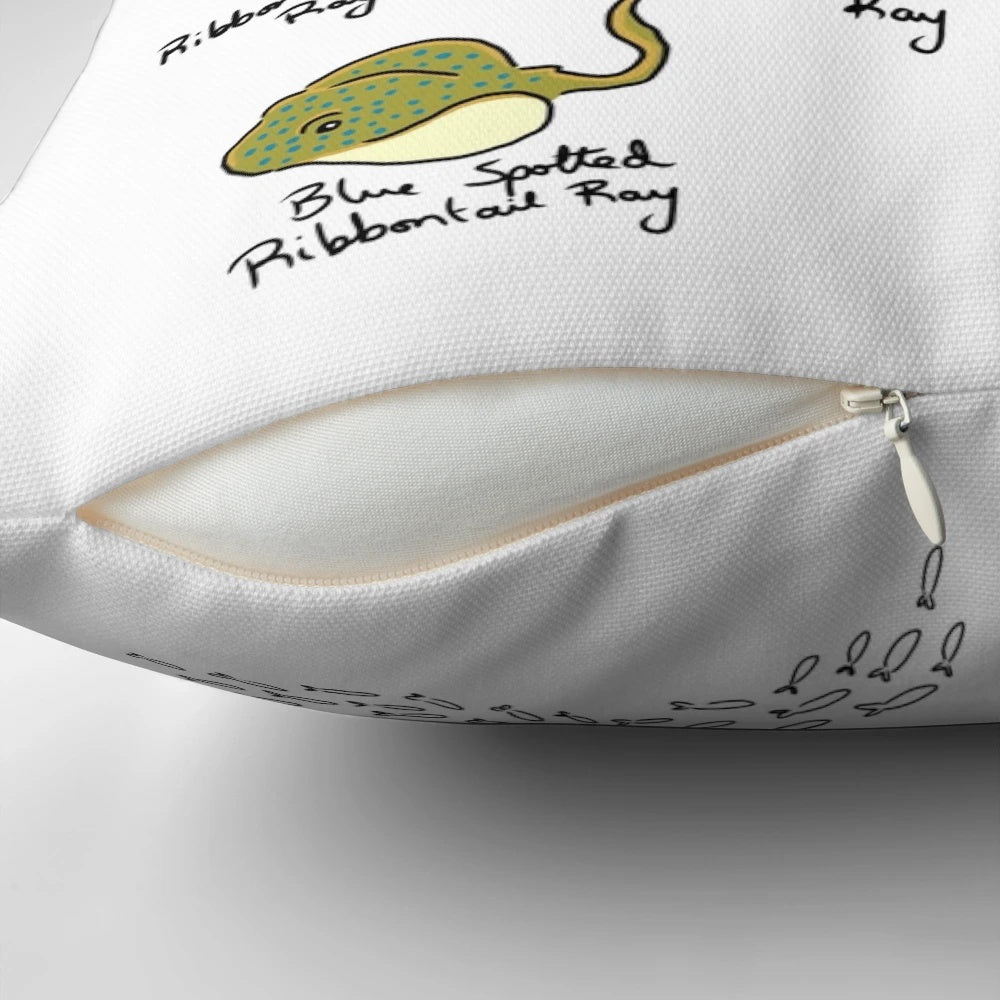 Colorful Stingray Species Pillow for Aquatic-Themed Home Decor