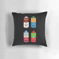Colorful pillow with a graffiti-style spray can design, perfect for modern and urban-inspired home decor.