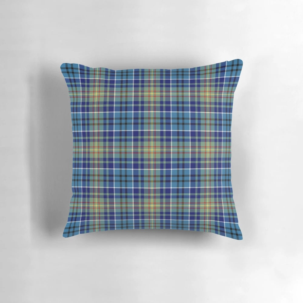 Sullivan clan tartan blue Irish plaid pattern pillow