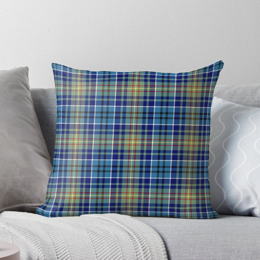 Sullivan clan tartan blue Irish plaid pattern pillow