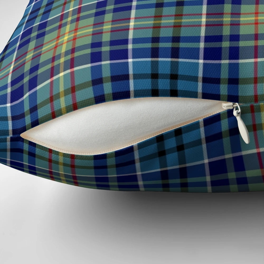Sullivan clan tartan blue Irish plaid pattern pillow