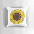 Colorful watercolor illustration of a sunflower on a soft, cozy throw pillow