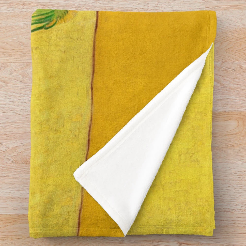 Plush blanket featuring the iconic Sunflowers painting by Vincent Van Gogh